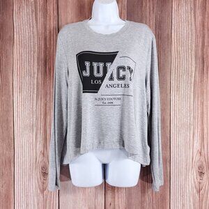 NWT Juicy By Juicy Couture Womens Large Crew Neck Long Sleeve Graphic T-Shirt